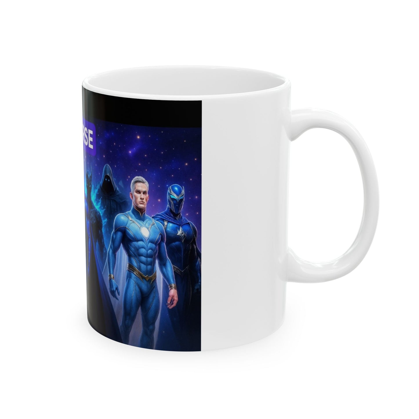 Superhero-Themed Ceramic Mug, Unique Gift for Comic Fans, Fun Coffee Cup, Supaverse Mug for Birthdays and Holidays
