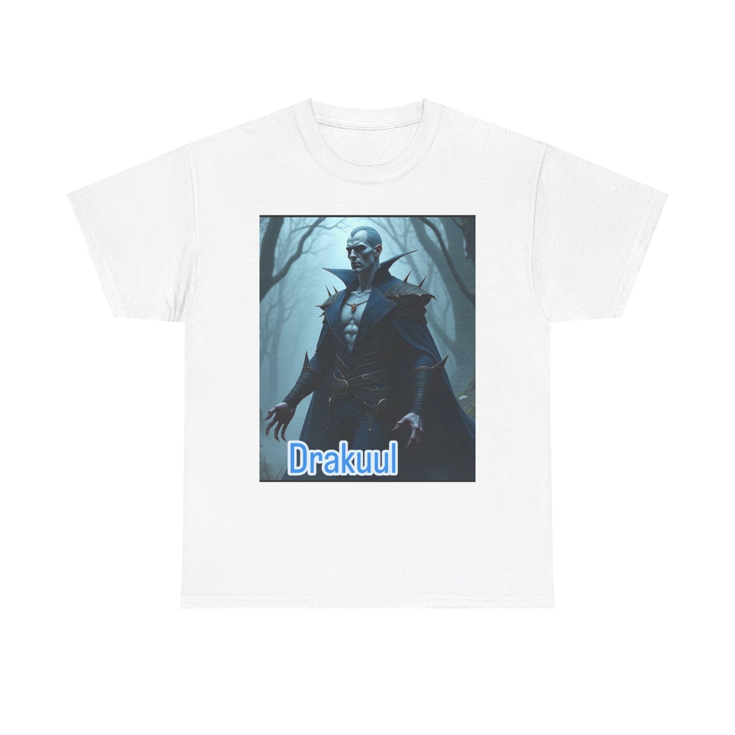 Vampire Graphic Tee, Unisex Heavy Cotton T-Shirt, Halloween Costume Top, Gothic Apparel, Horror Fan Gift, Drakuul Design