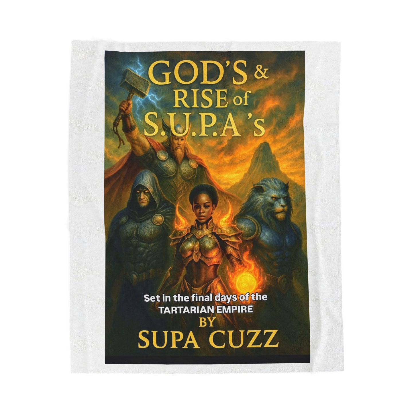 SUPAVERSE Plush Blanket — 'God's & Rise of S.U.P.A.' Book Cover Design by Supa Cuzz