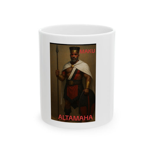 Ceramic Mug with Altamaha Maku Design, Coffee Mug, Unique Tea Cup, Gift for Him, Collector's Item, 11oz 15oz Options