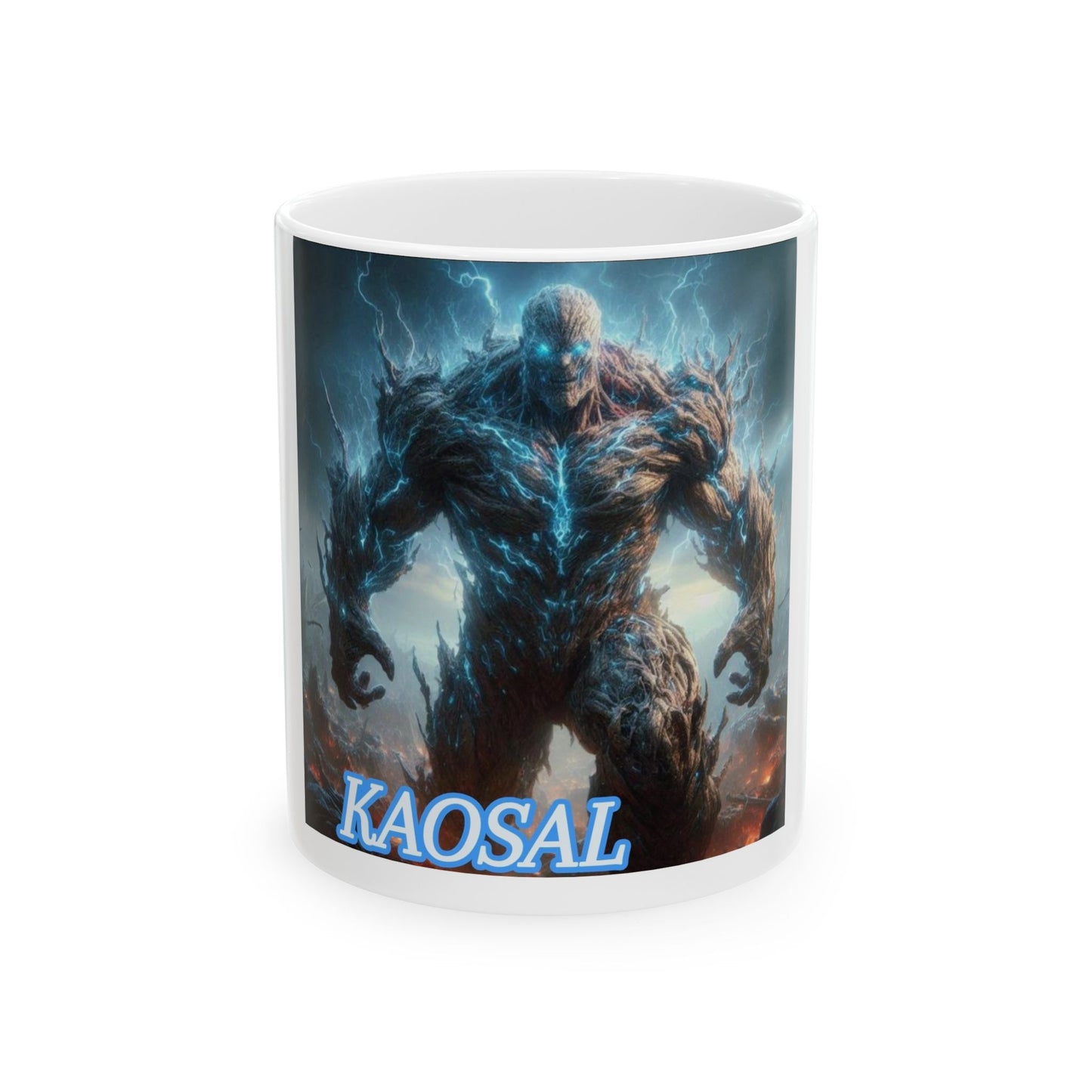 Kaosal Monster Ceramic Mug (11oz, 15oz) — Lightning Titan Fantasy Coffee Cup