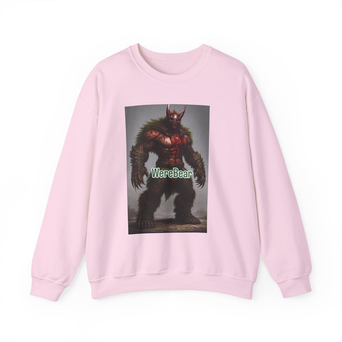 Werebear Graphic Sweatshirt — Monster Bear Illustration Crewneck