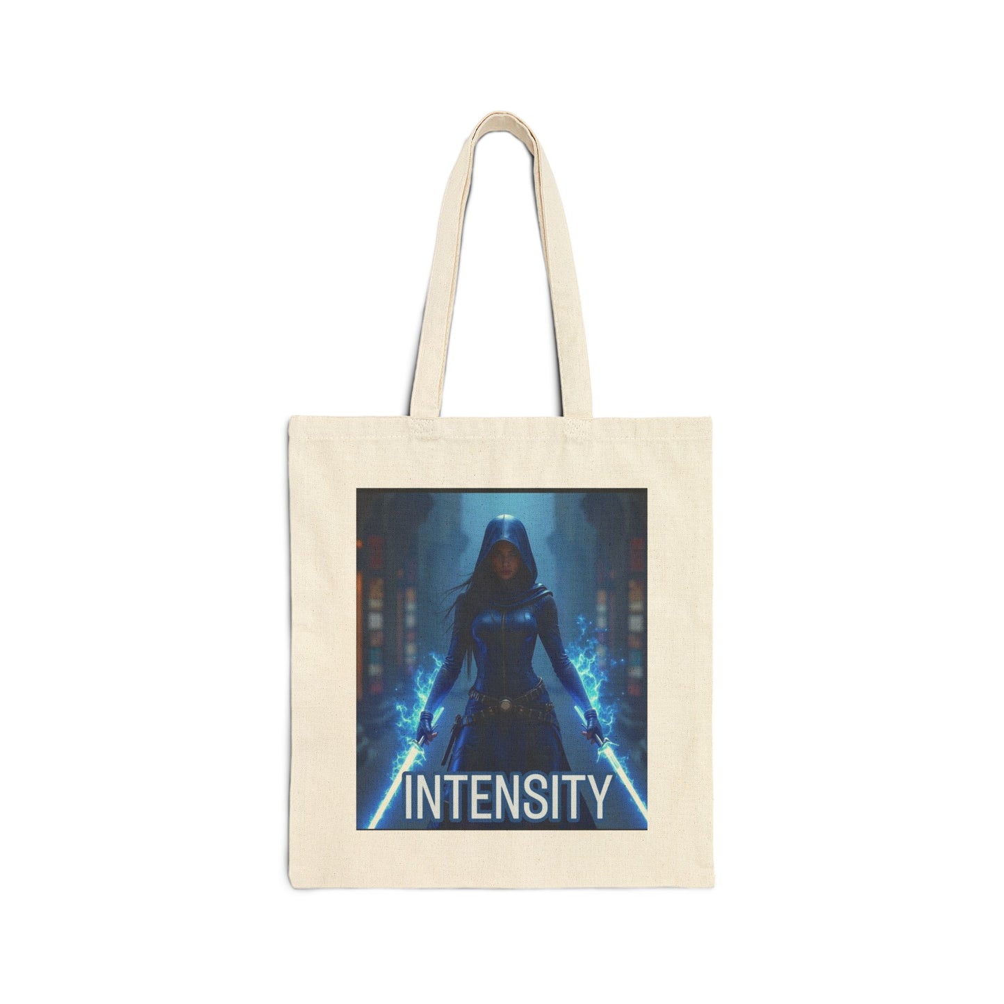 Intensity Graphic Cotton Canvas Tote Bag, Eco-Friendly Shopping Bag, Movie Lovers Gift, Stylish Grocery Totes, Studio Art Tote