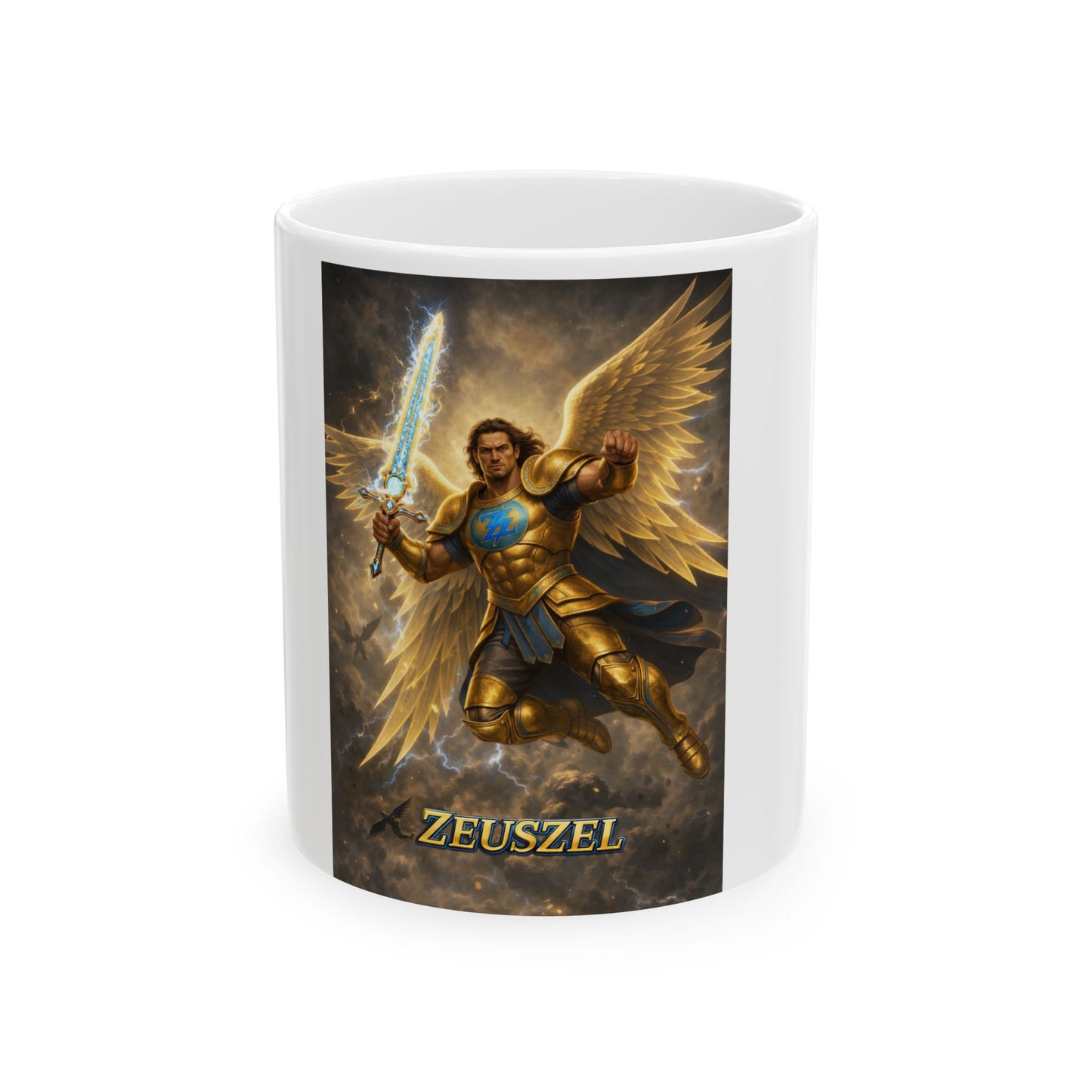 Zeuszel Golden Warrior Angel Ceramic Mug (11oz, 15oz)