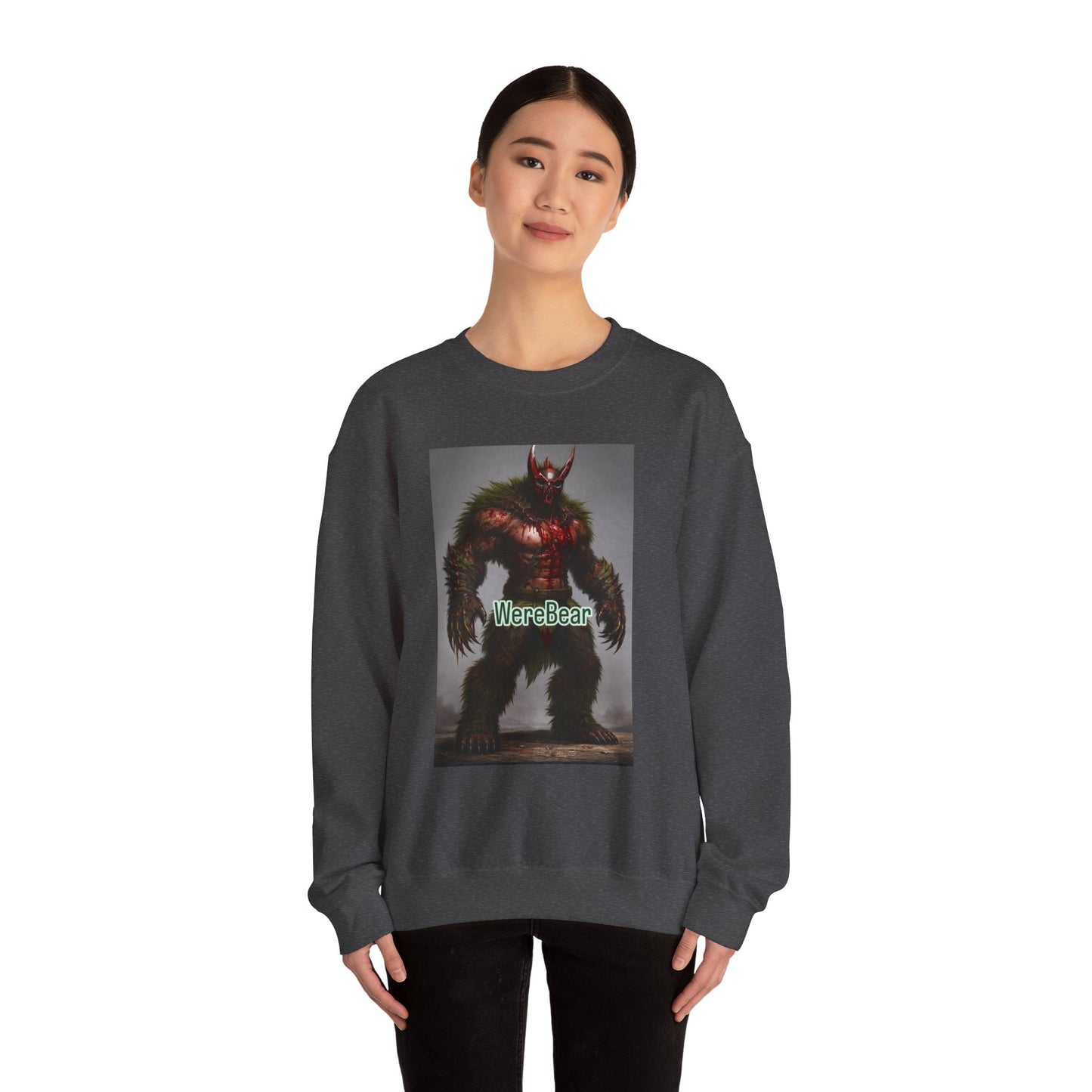 Werebear Graphic Sweatshirt — Monster Bear Illustration Crewneck