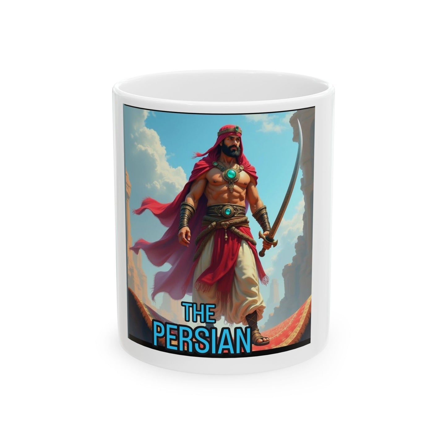 The Persian Warrior Ceramic Mug — Historical Fantasy Coffee Cup (11oz/15oz)