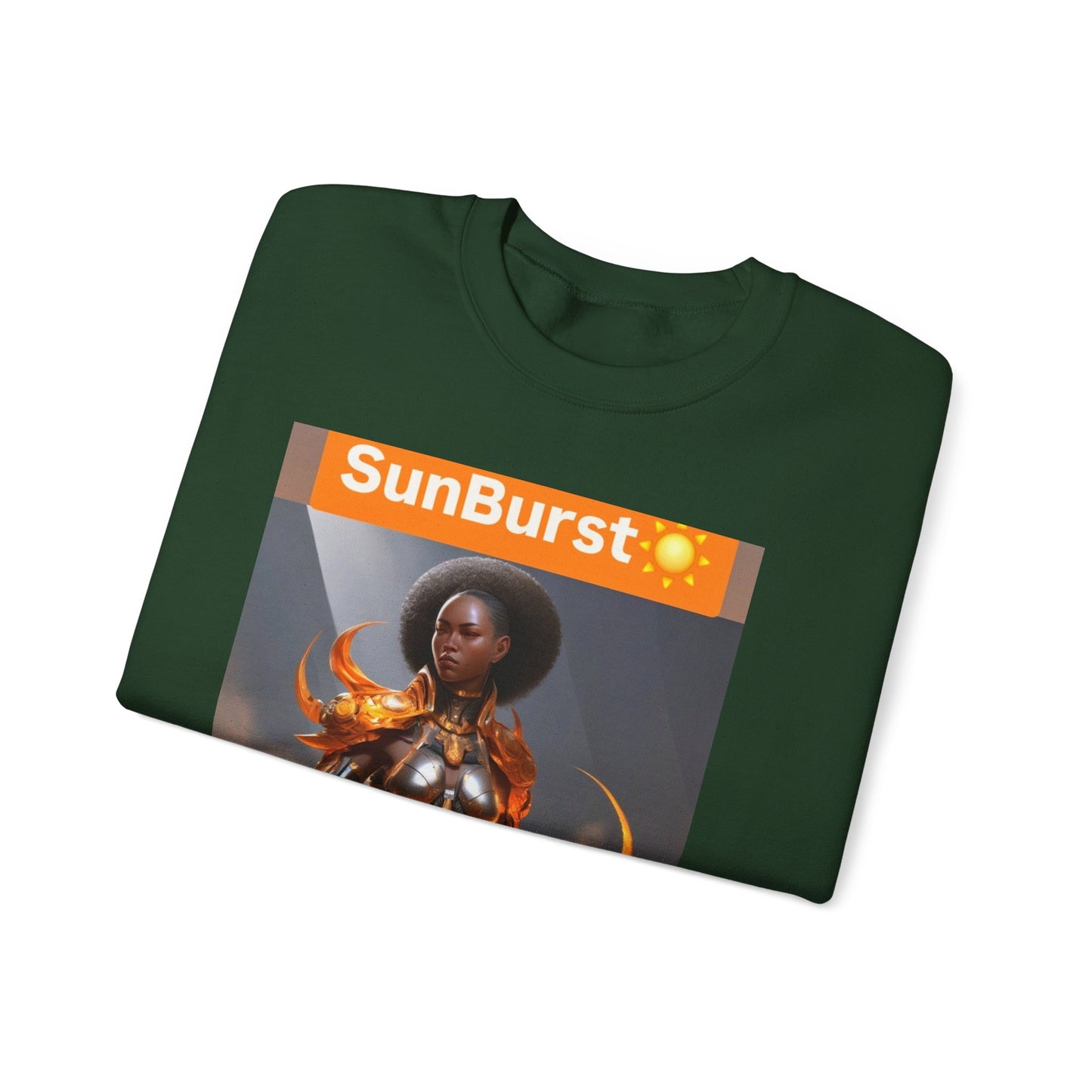 SunBurst Solar Mage Sweatshirt - Afro-Futurist Flame Armor Crewneck