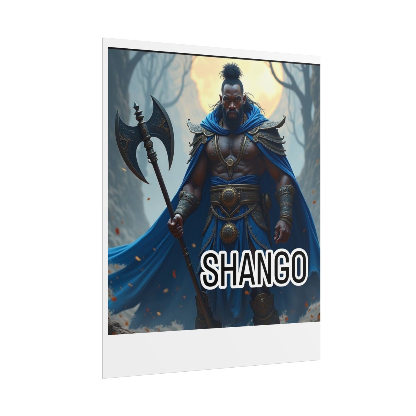 Shango God of Thunder Rolled Poster, African Mythology Wall Art, Unique Home Decor, Gift for Mythology Enthusiasts, Celebratory Artwork