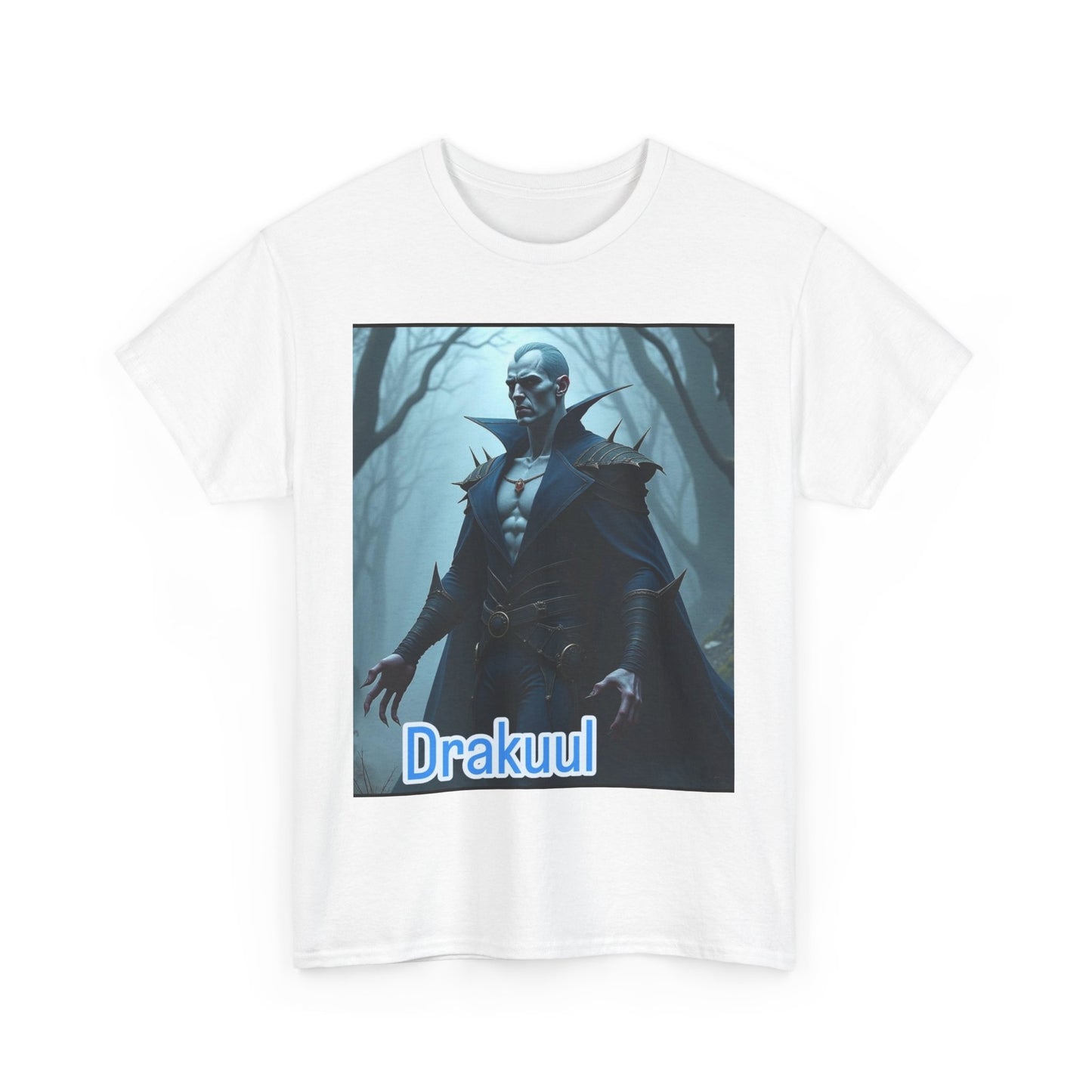 Vampire Graphic Tee, Unisex Heavy Cotton T-Shirt, Halloween Costume Top, Gothic Apparel, Horror Fan Gift, Drakuul Design