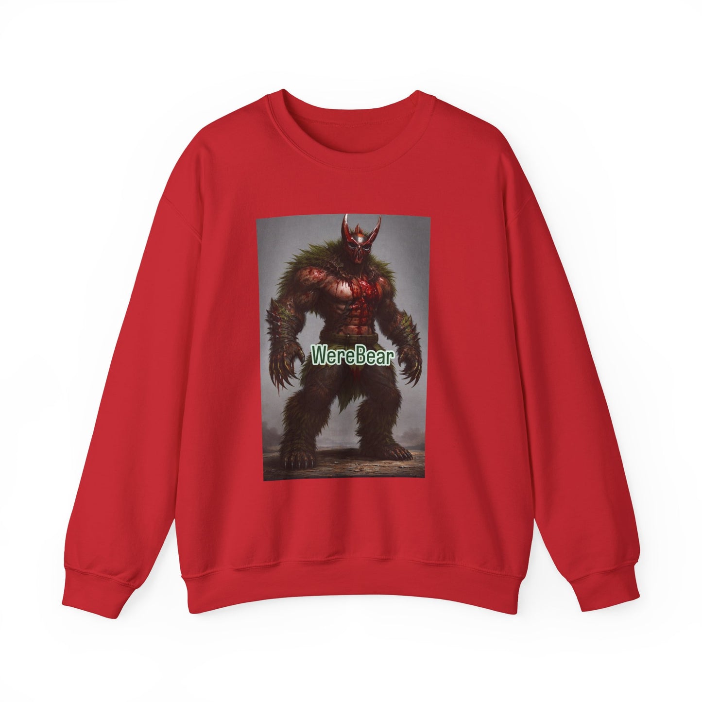Werebear Graphic Sweatshirt — Monster Bear Illustration Crewneck
