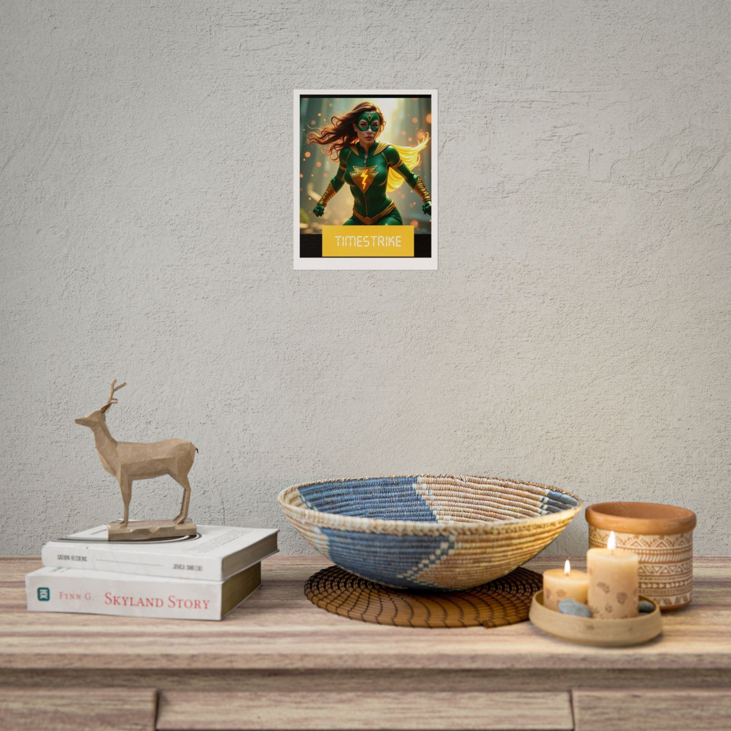 Superhero Rolled Poster, Vibrant Wall Art, Gift for Comic Fans, Timedstrike Decor, Kids Room Decoration