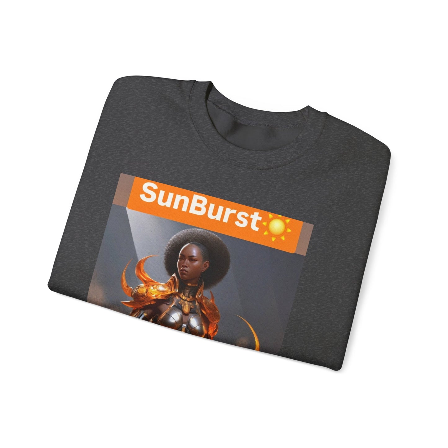 SunBurst Solar Mage Sweatshirt - Afro-Futurist Flame Armor Crewneck