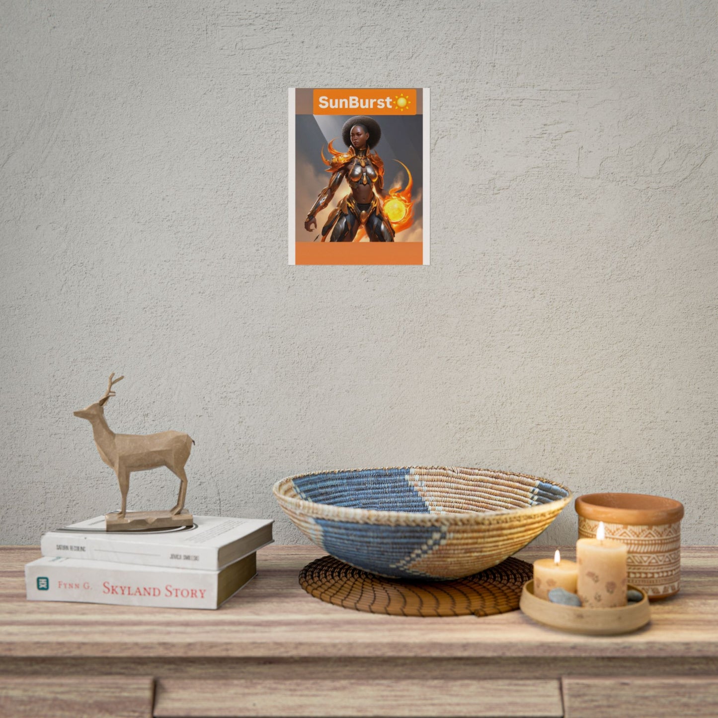 Vibrant Art Wall Poster - SunBurst Design, Home Decor, Gift for Her, Fantasy Room Art, Unique Wall Decor