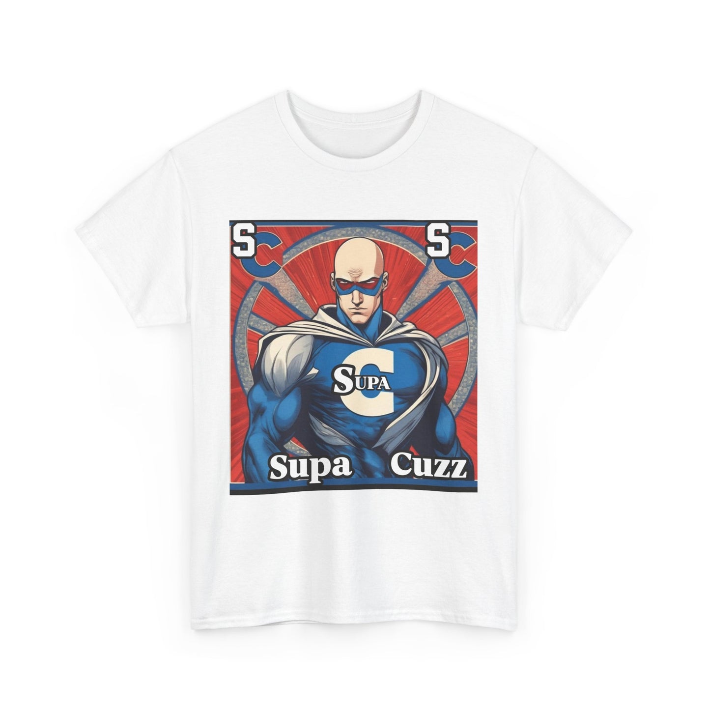 Supa Cuzz Superhero Tee, Unisex Heavy Cotton Shirt, Fun Gift for Fans, Casual Wear, Comic-Inspired Apparel, Perfect for Birthdays
