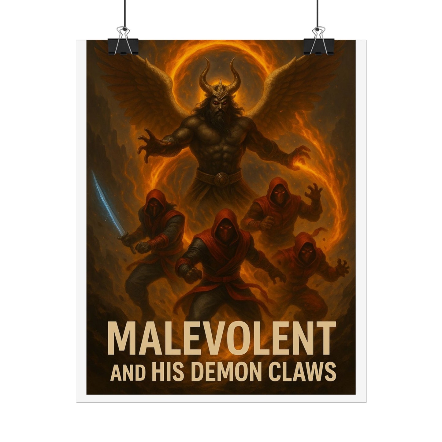 Dramatic Fantasy Art Poster, Malevolent and His Demon Claws Wall Decor, Gothic Home Art, Unique Gift for Fantasy Lovers, Dark [...]