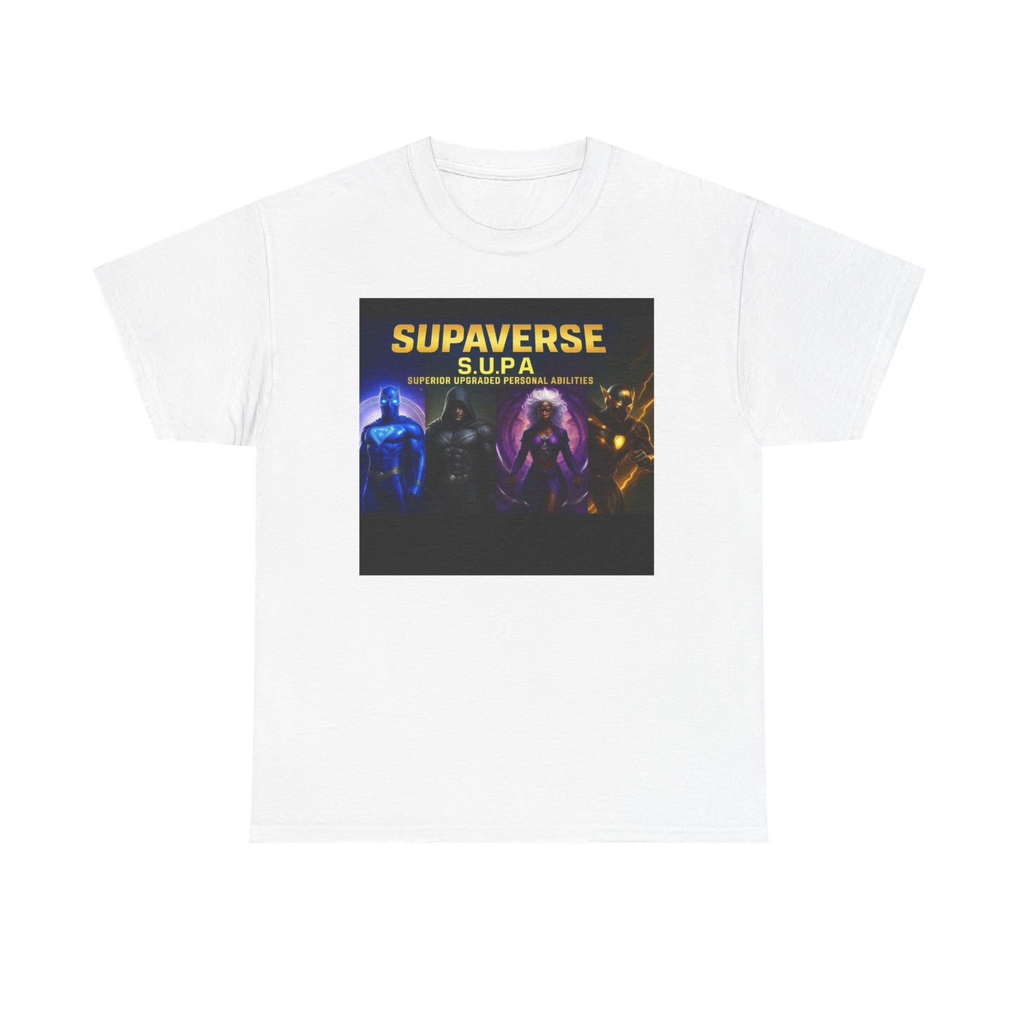 SupaVerse Unisex Heavy Cotton Tee | Graphic T-Shirt, Retro Style, Casual Wear, Geek Culture, Fan Merchandise