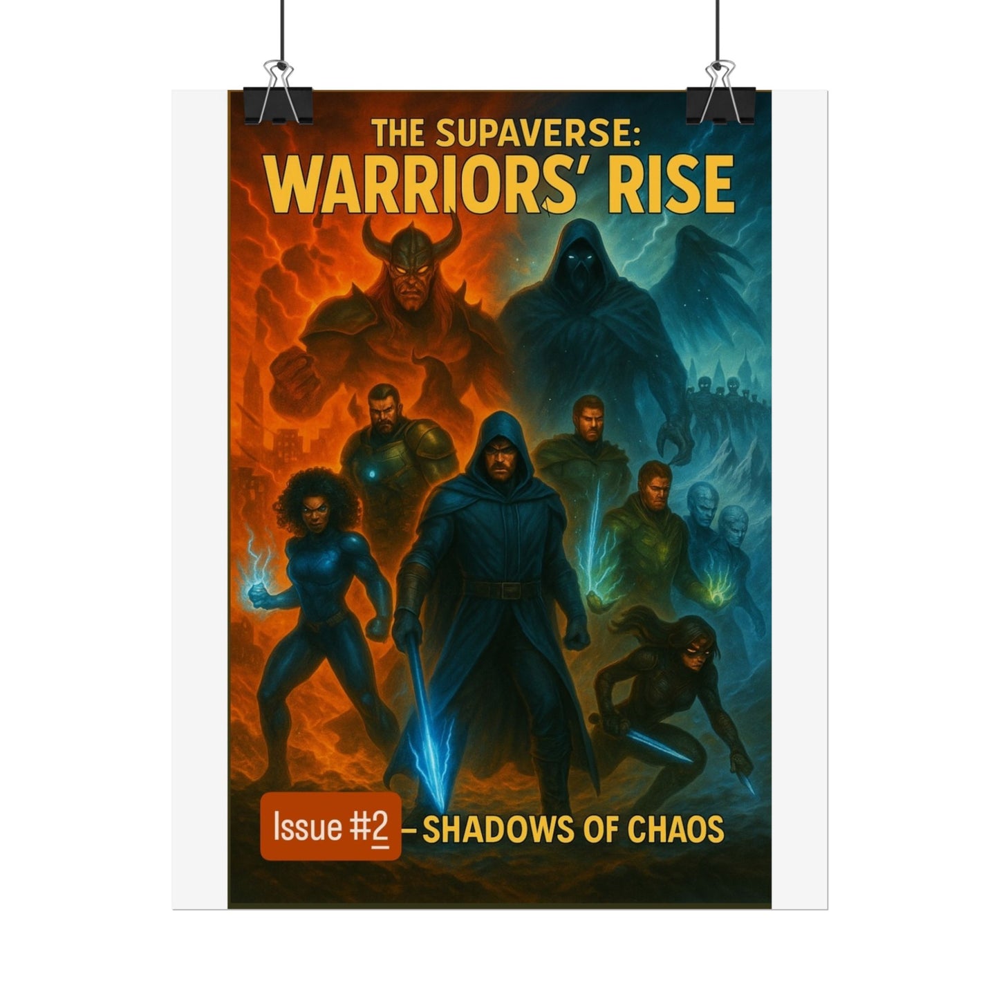 Epic Fantasy Rolled Poster - Supaverse: Warriors' Rise, Wall Art, Room Decor, Gift for Comic Lovers, Unique Collectible