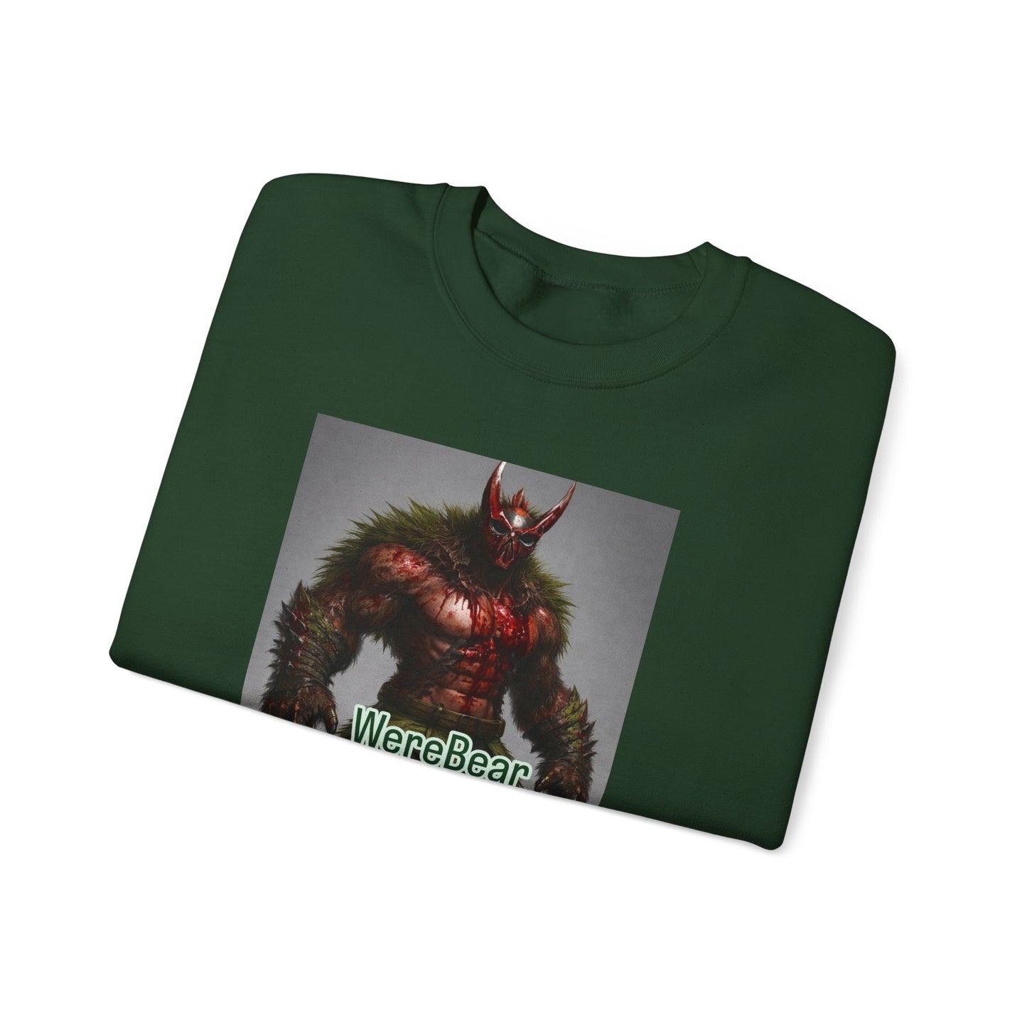 Werebear Graphic Sweatshirt — Monster Bear Illustration Crewneck