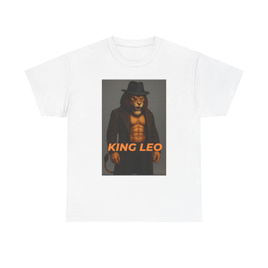King Leo Graphic Tee — Lion Dressed in Trench Coat & Fedora