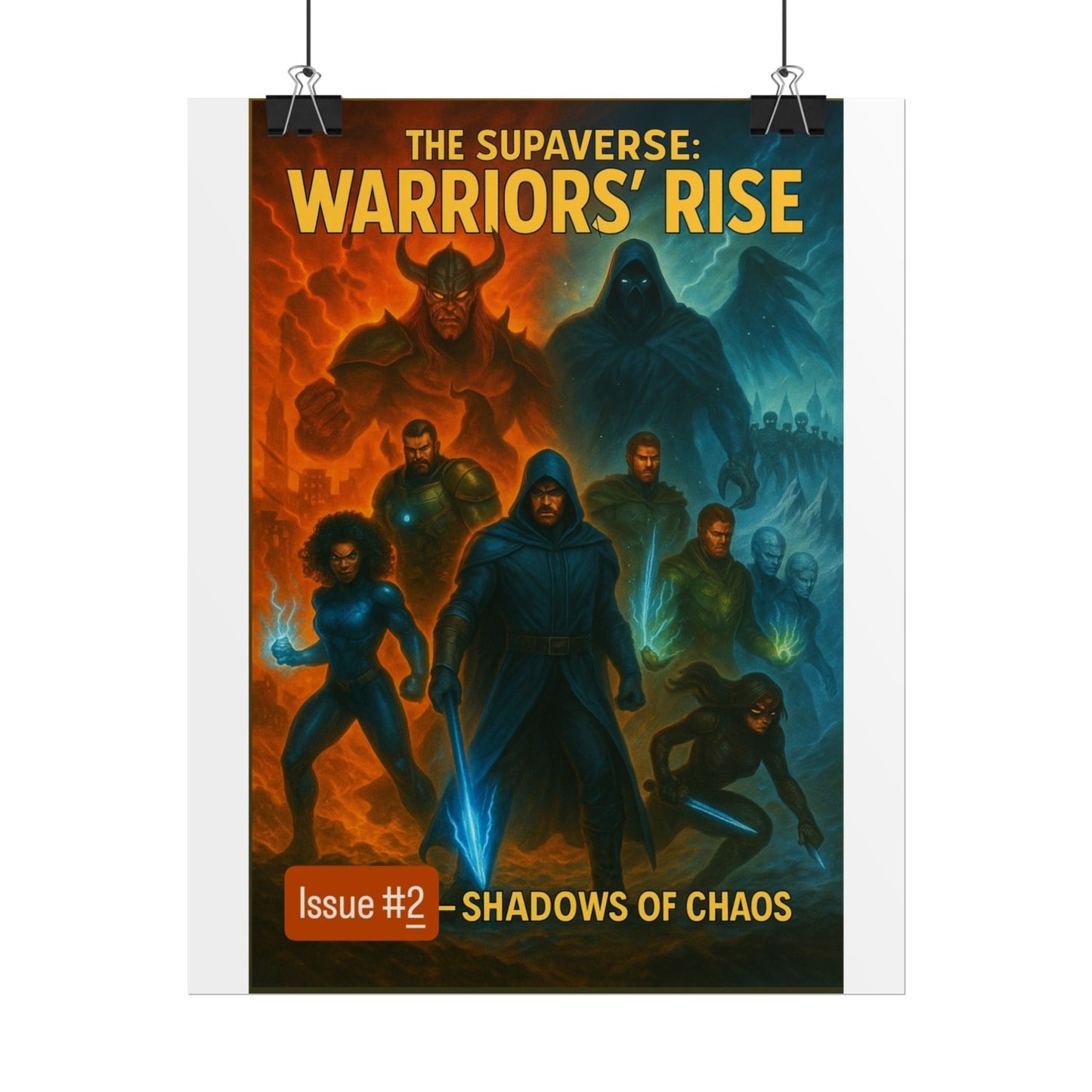 Epic Fantasy Rolled Poster - Supaverse: Warriors' Rise, Wall Art, Room Decor, Gift for Comic Lovers, Unique Collectible