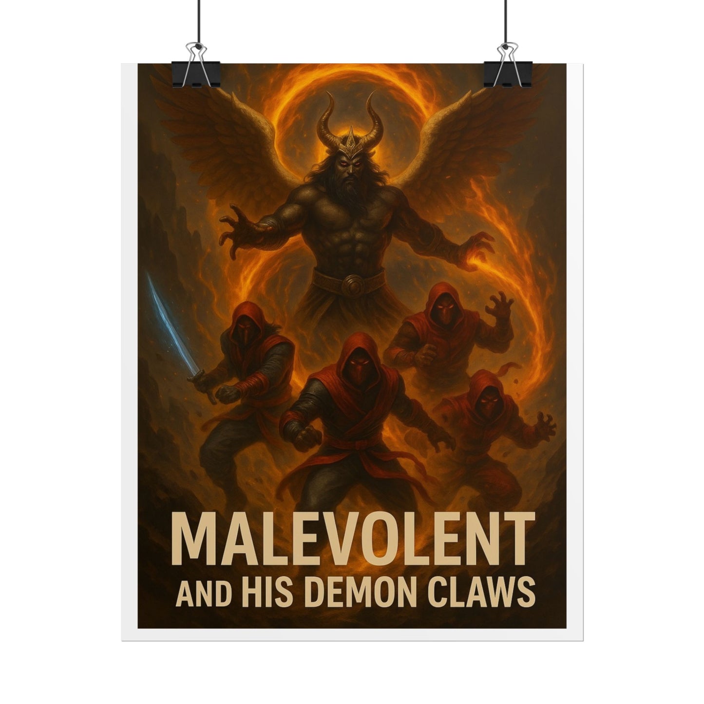 Dramatic Fantasy Art Poster, Malevolent and His Demon Claws Wall Decor, Gothic Home Art, Unique Gift for Fantasy Lovers, Dark [...]
