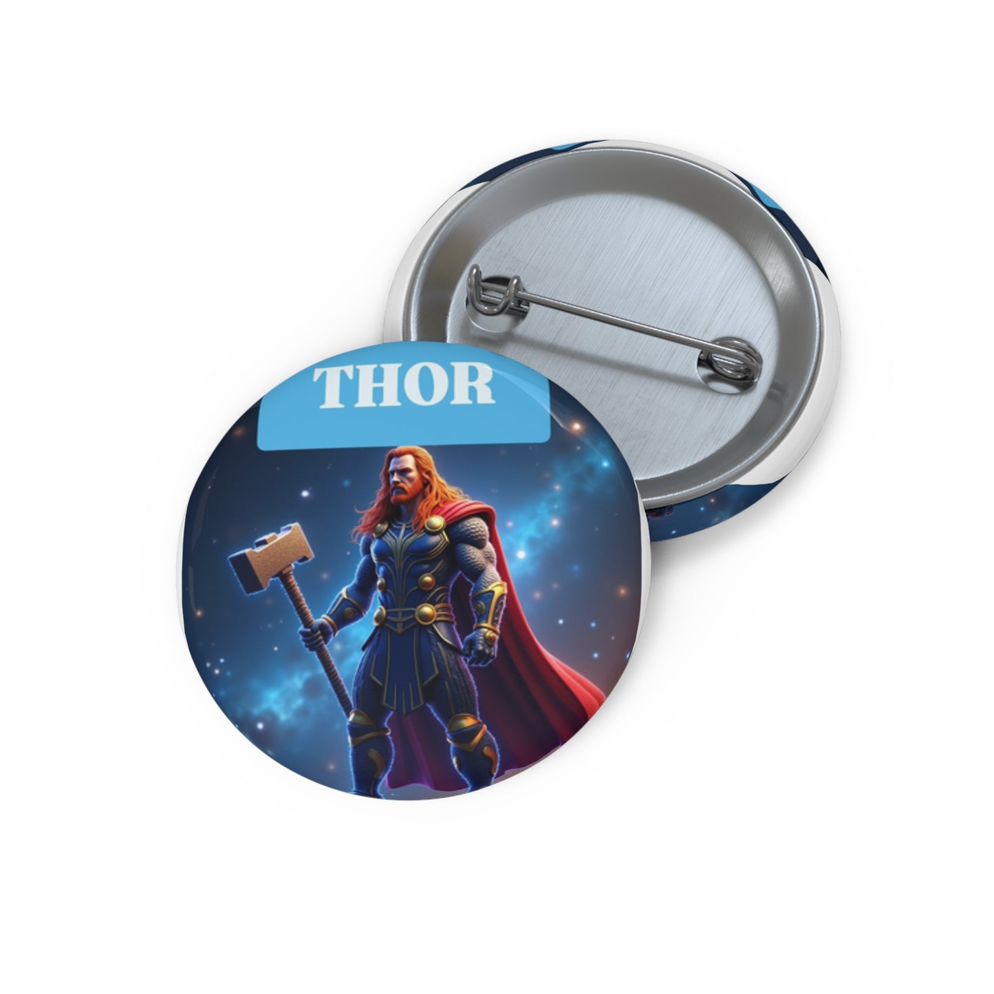 Custom Thor Pin Buttons, Superhero Accessories, Comic Book Collectible, Fun Party Favors, Unique Gifts for Fans, Personalized Button