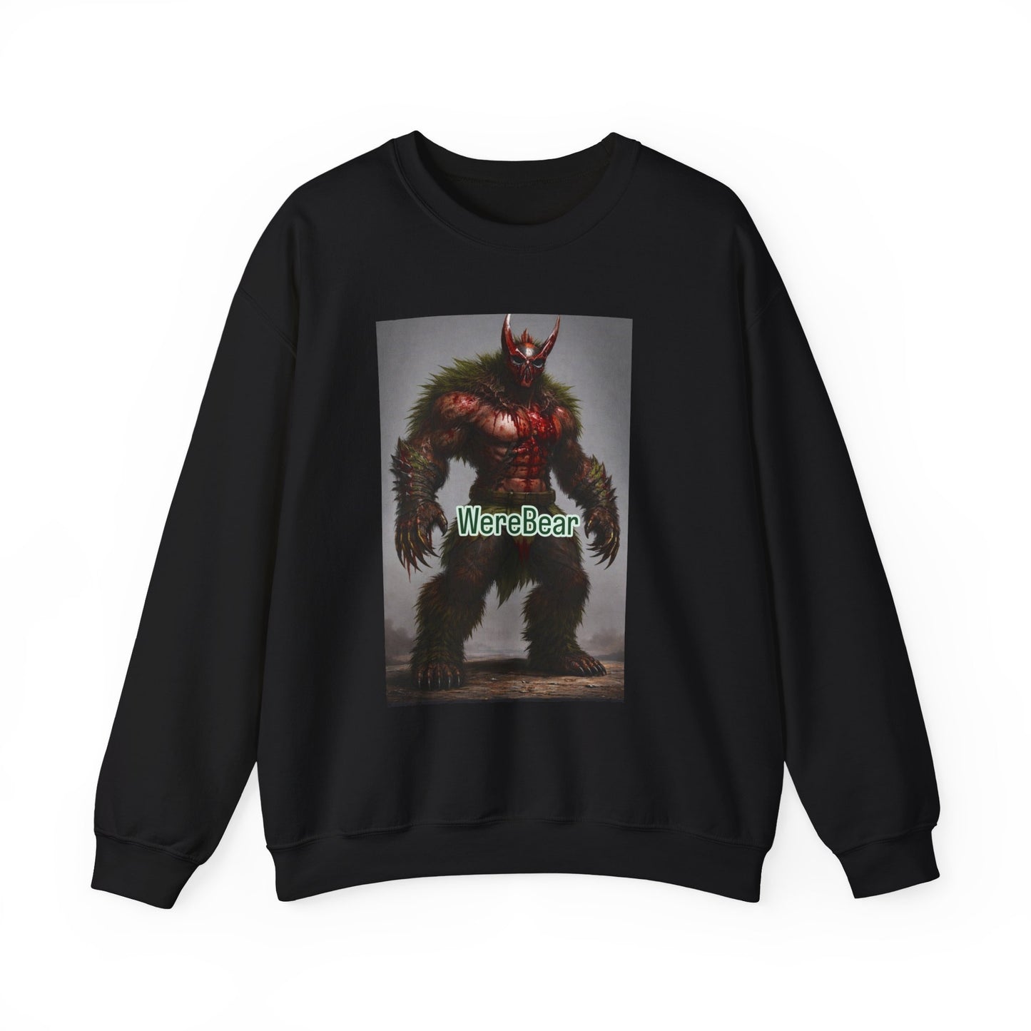 Werebear Graphic Sweatshirt — Monster Bear Illustration Crewneck
