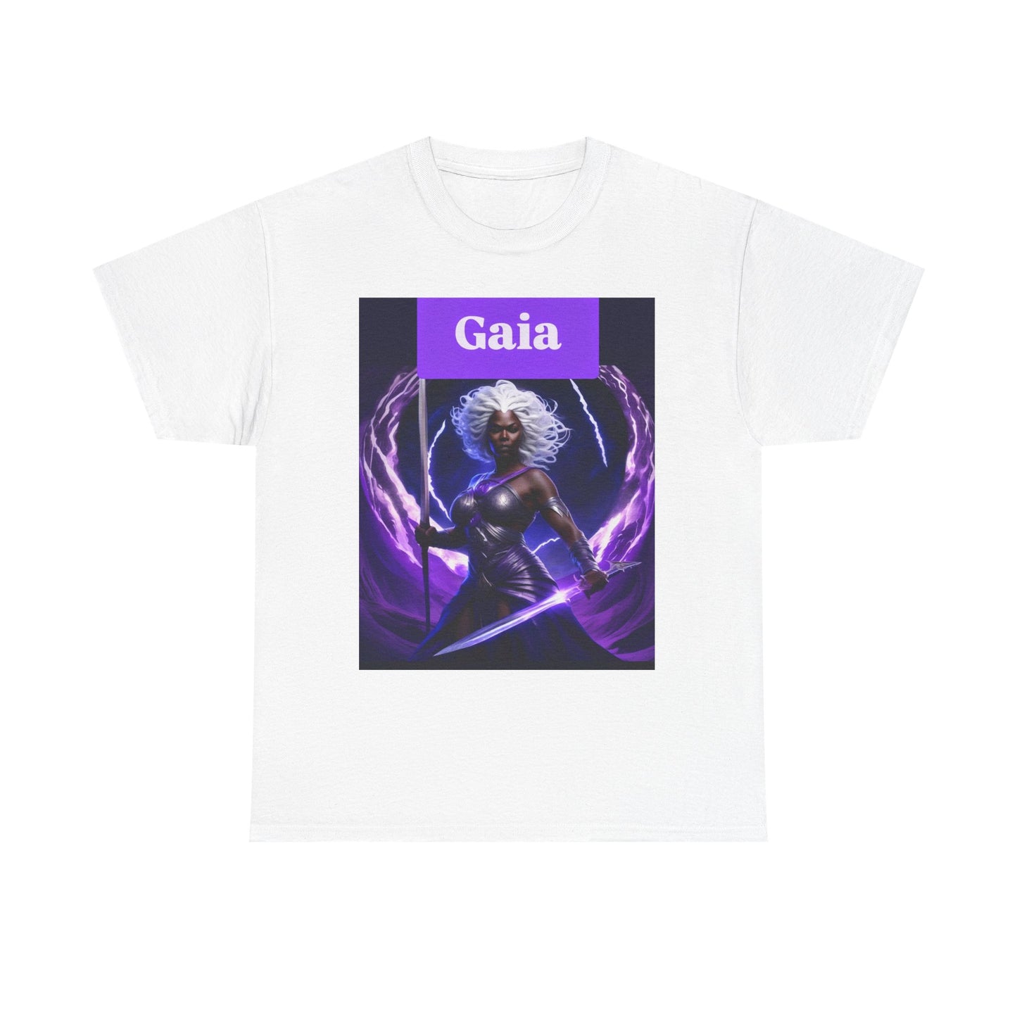 Gaia Goddess Unisex Heavy Cotton Tee - Bold Graphic Tee, Casual Wear, Eco-Friendly Fashion, Gift for Nature Lovers, Monochrome T-Shirt