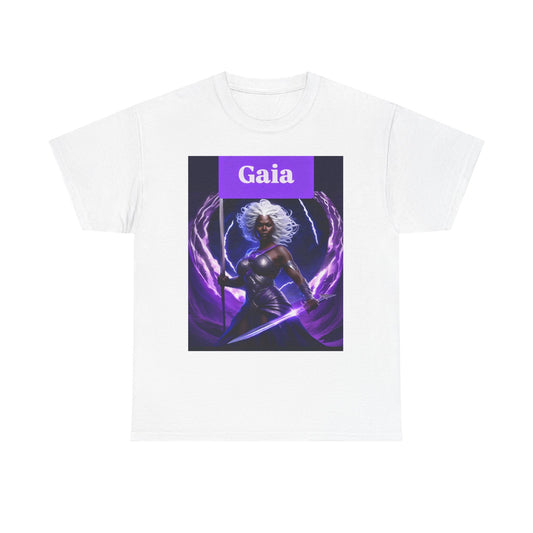 Gaia Goddess Unisex Heavy Cotton Tee - Bold Graphic Tee, Casual Wear, Eco-Friendly Fashion, Gift for Nature Lovers, Monochrome T-Shirt