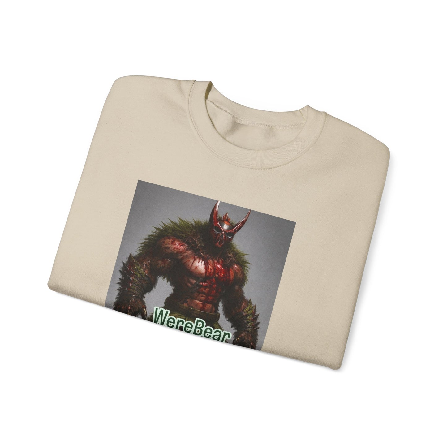 Werebear Graphic Sweatshirt — Monster Bear Illustration Crewneck