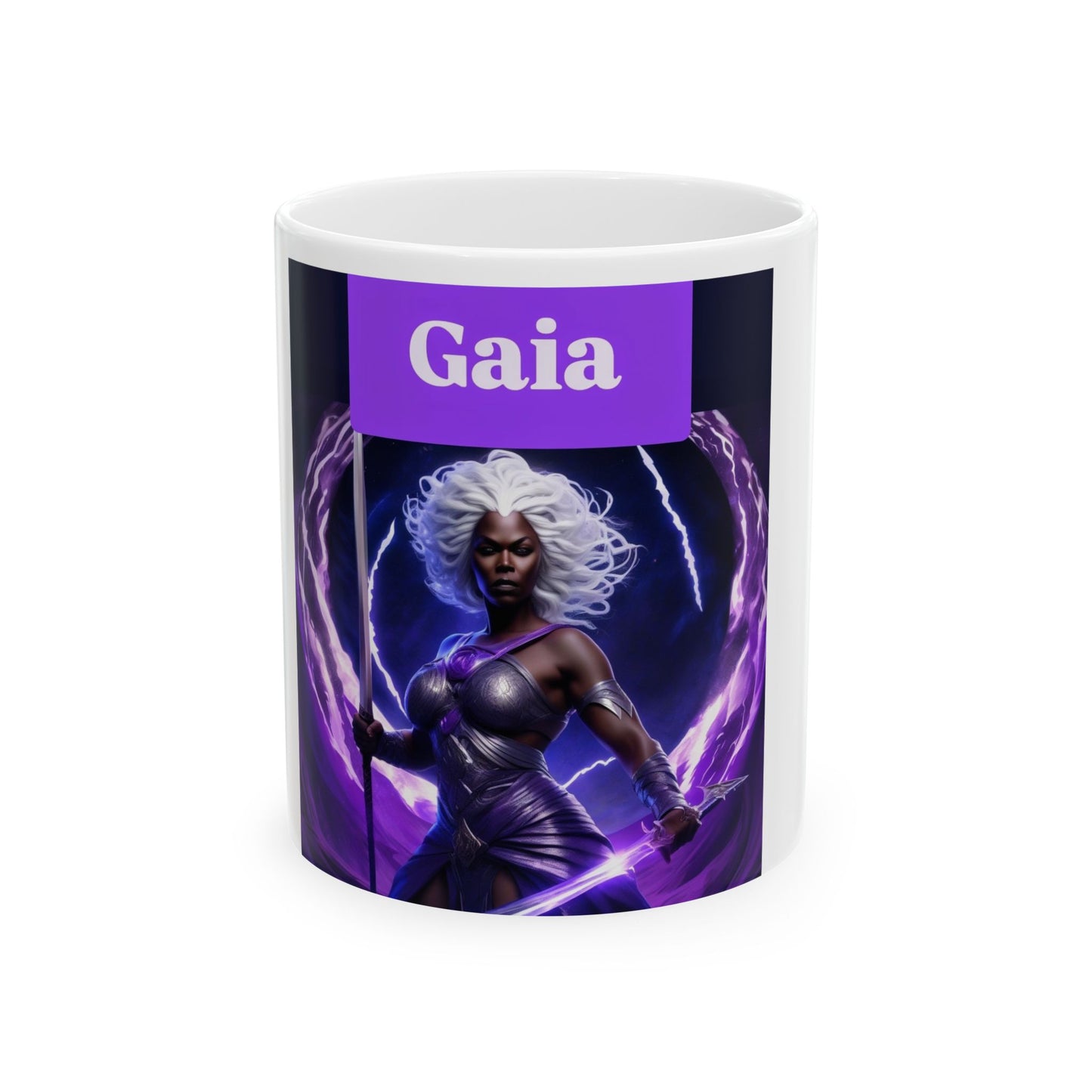 Gaia Warrior Ceramic Mug, Fantasy Gift, Coffee Lovers, Birthday Present, Witchy Decor, Personalized Drinkware