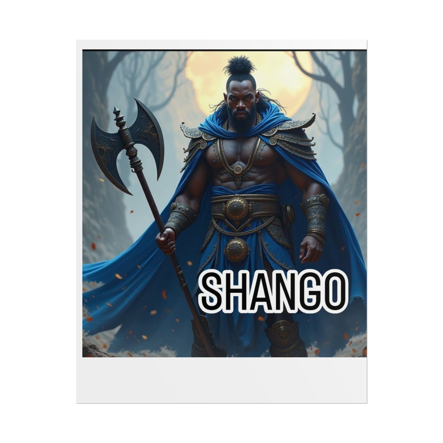 Shango God of Thunder Rolled Poster, African Mythology Wall Art, Unique Home Decor, Gift for Mythology Enthusiasts, Celebratory Artwork