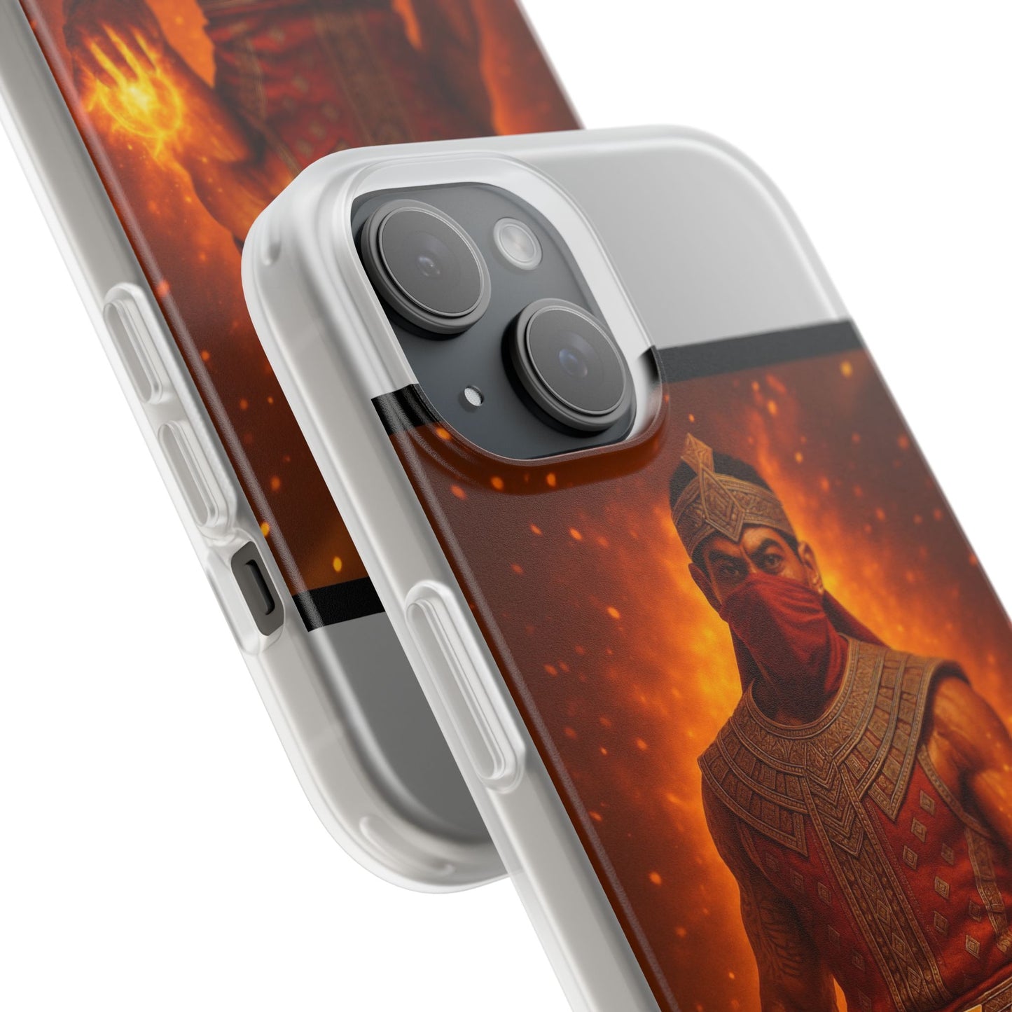 Bomber Phone Case, Fire-themed Flexi Case, Unique Phone Accessory, Gift for Gamers, Stylish Mobile Cover