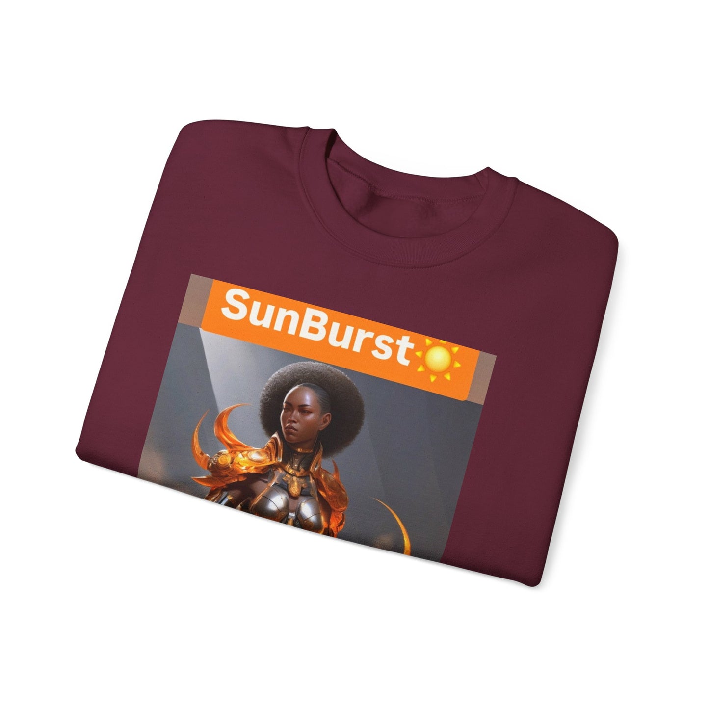 SunBurst Solar Mage Sweatshirt - Afro-Futurist Flame Armor Crewneck
