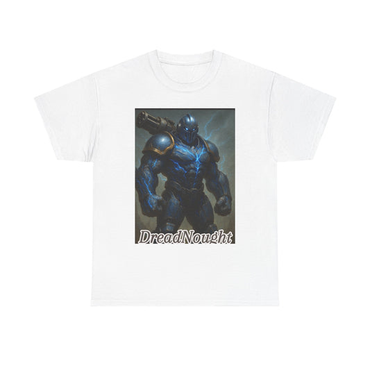 Dreadnought Warrior Tee — Armored Blue Fantasy Graphic T-Shirt