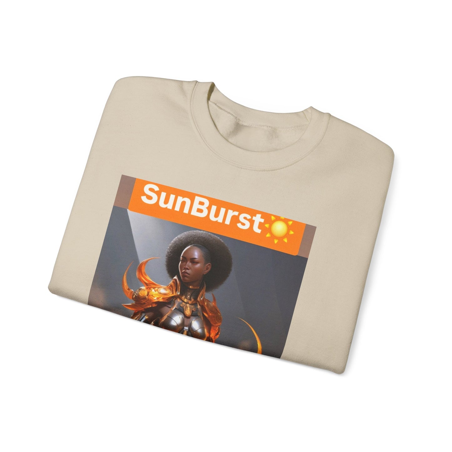 SunBurst Solar Mage Sweatshirt - Afro-Futurist Flame Armor Crewneck