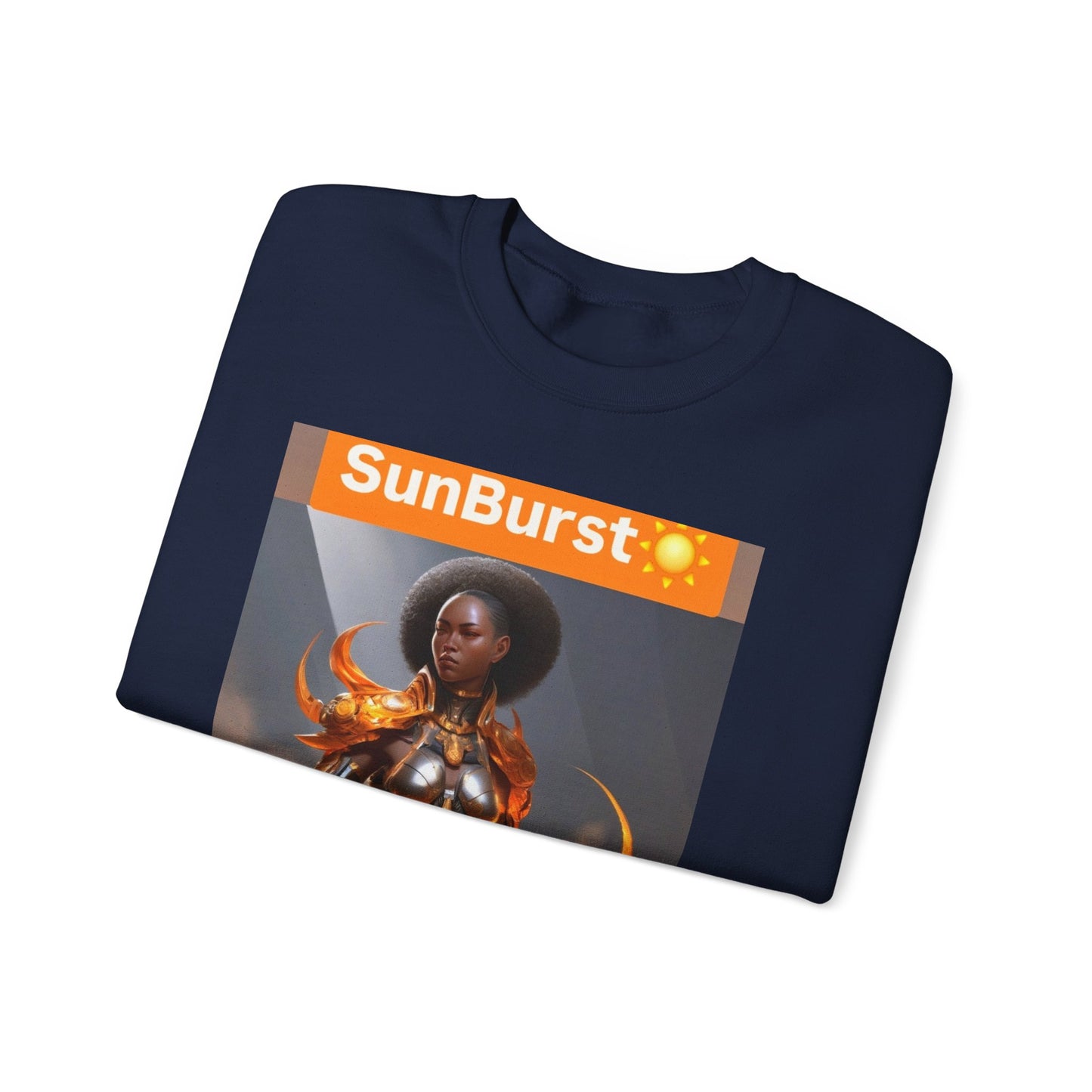 SunBurst Solar Mage Sweatshirt - Afro-Futurist Flame Armor Crewneck
