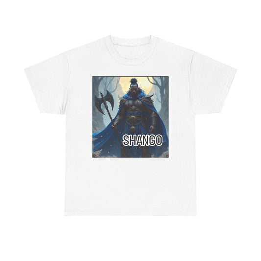 Shango Unisex Heavy Cotton Tee, Mythology T-Shirt, Casual Wear, Gifts for Gamers, Fantasy Apparel, Unique Graphic Tee