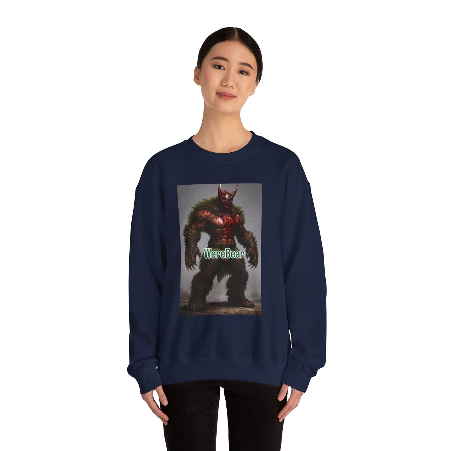 Werebear Graphic Sweatshirt — Monster Bear Illustration Crewneck