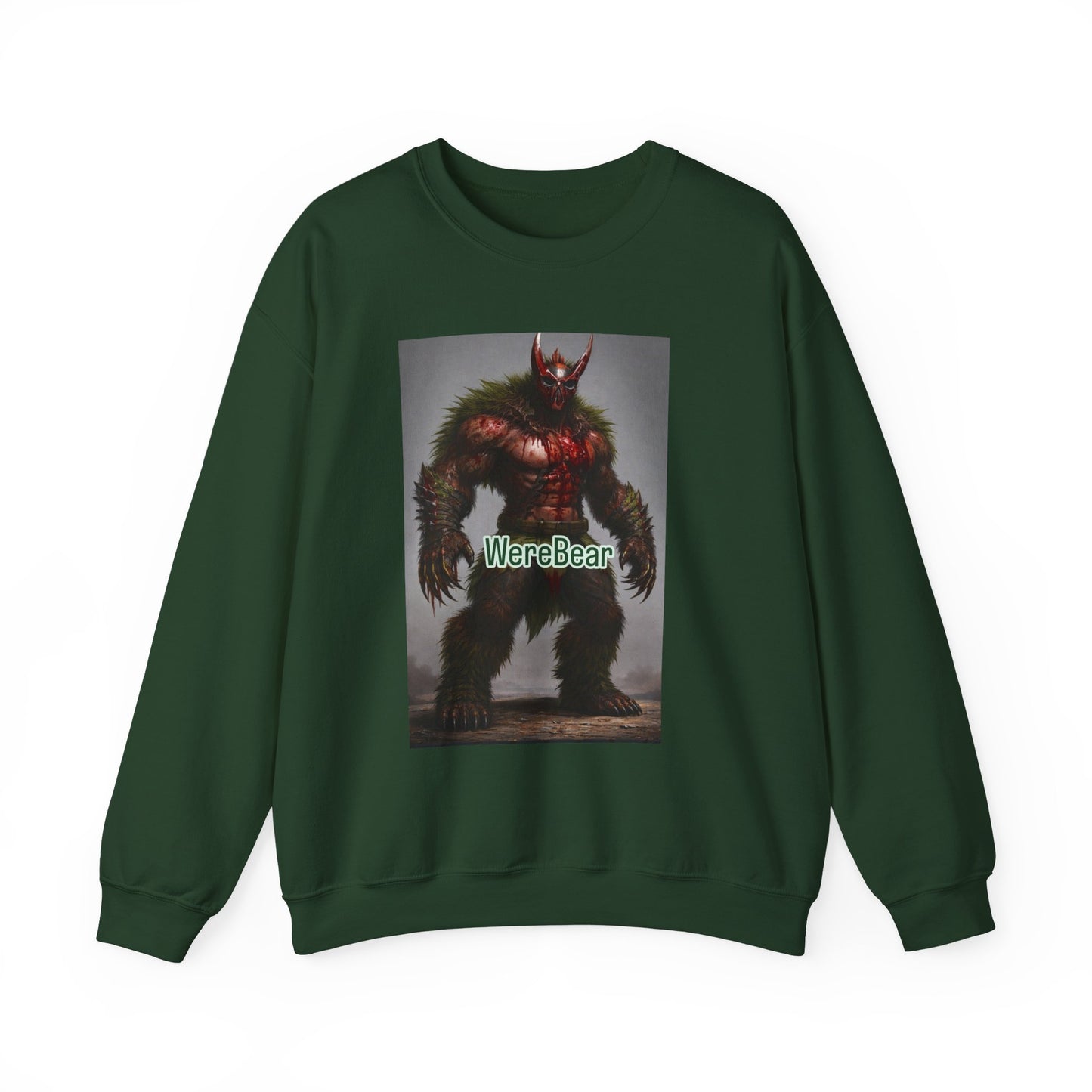 Werebear Graphic Sweatshirt — Monster Bear Illustration Crewneck