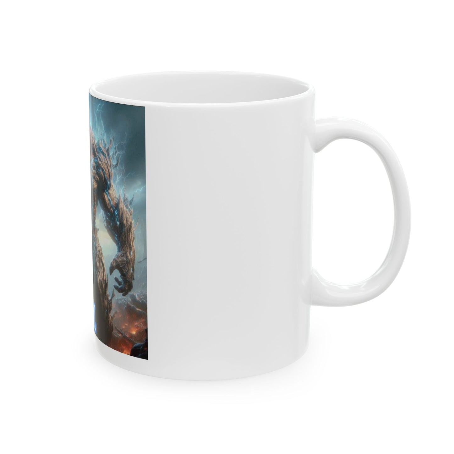 Kaosal Monster Ceramic Mug (11oz, 15oz) — Lightning Titan Fantasy Coffee Cup