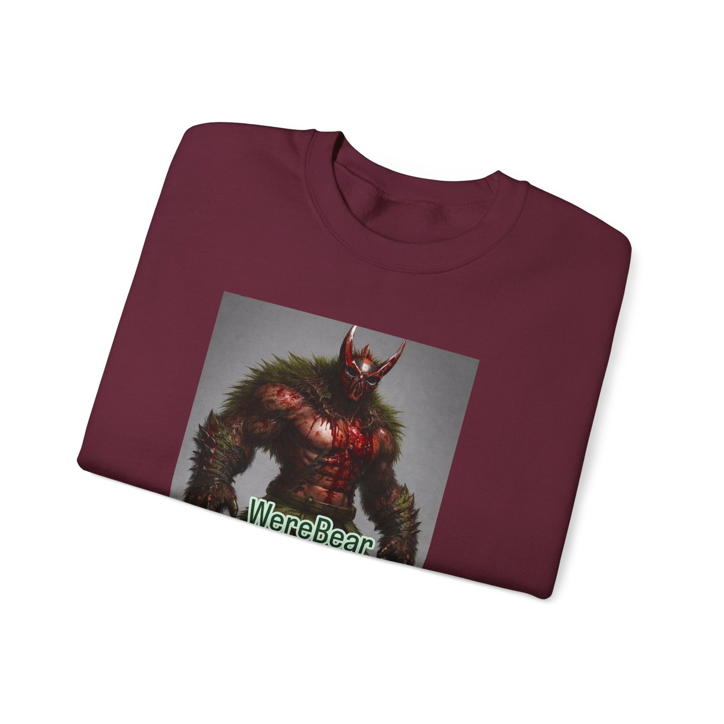 Werebear Graphic Sweatshirt — Monster Bear Illustration Crewneck