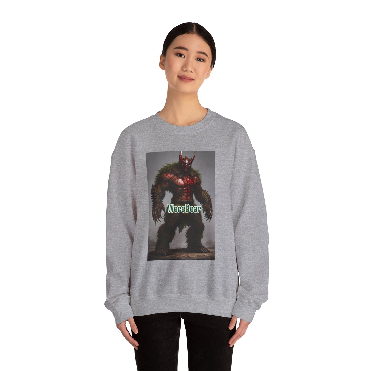 Werebear Graphic Sweatshirt — Monster Bear Illustration Crewneck