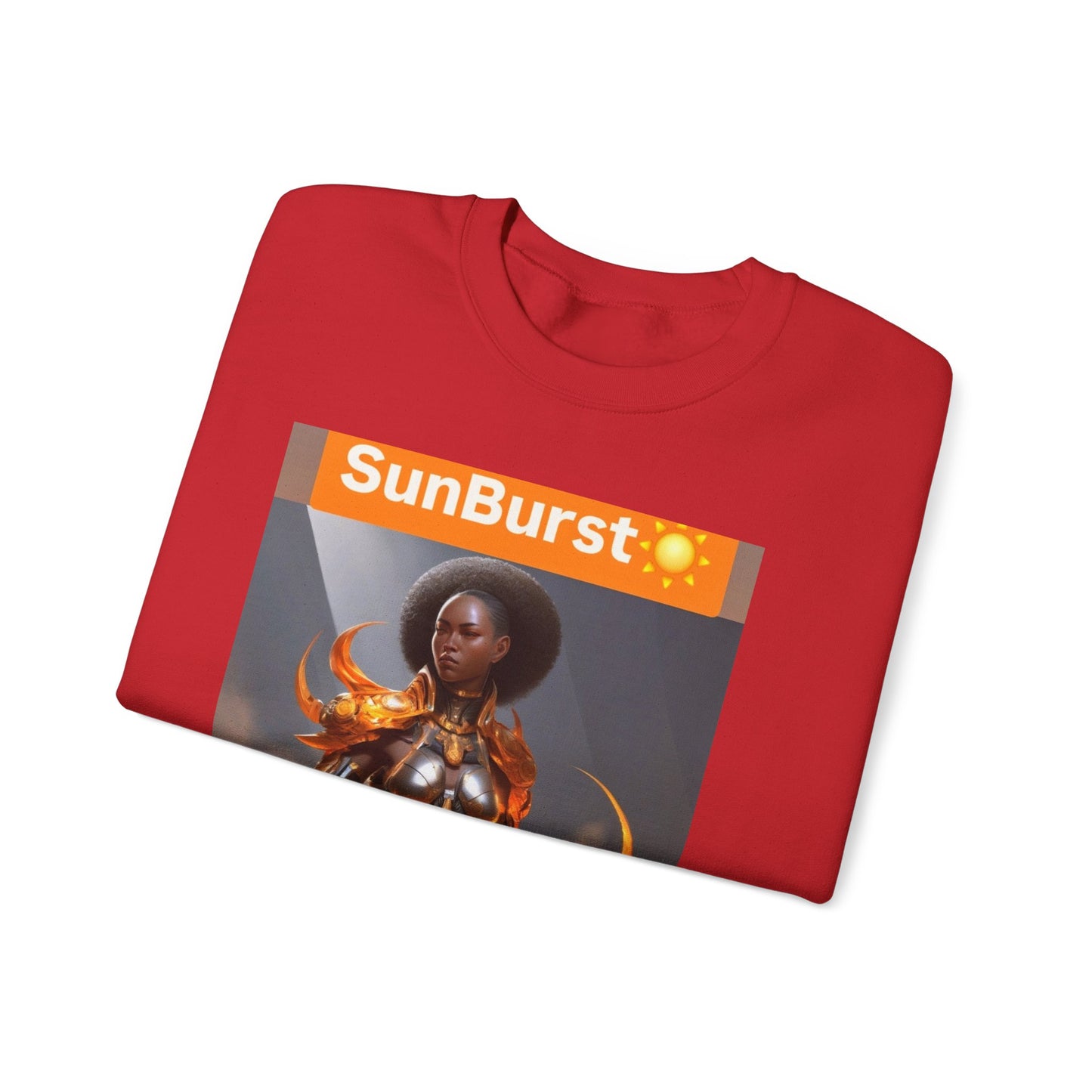 SunBurst Solar Mage Sweatshirt - Afro-Futurist Flame Armor Crewneck