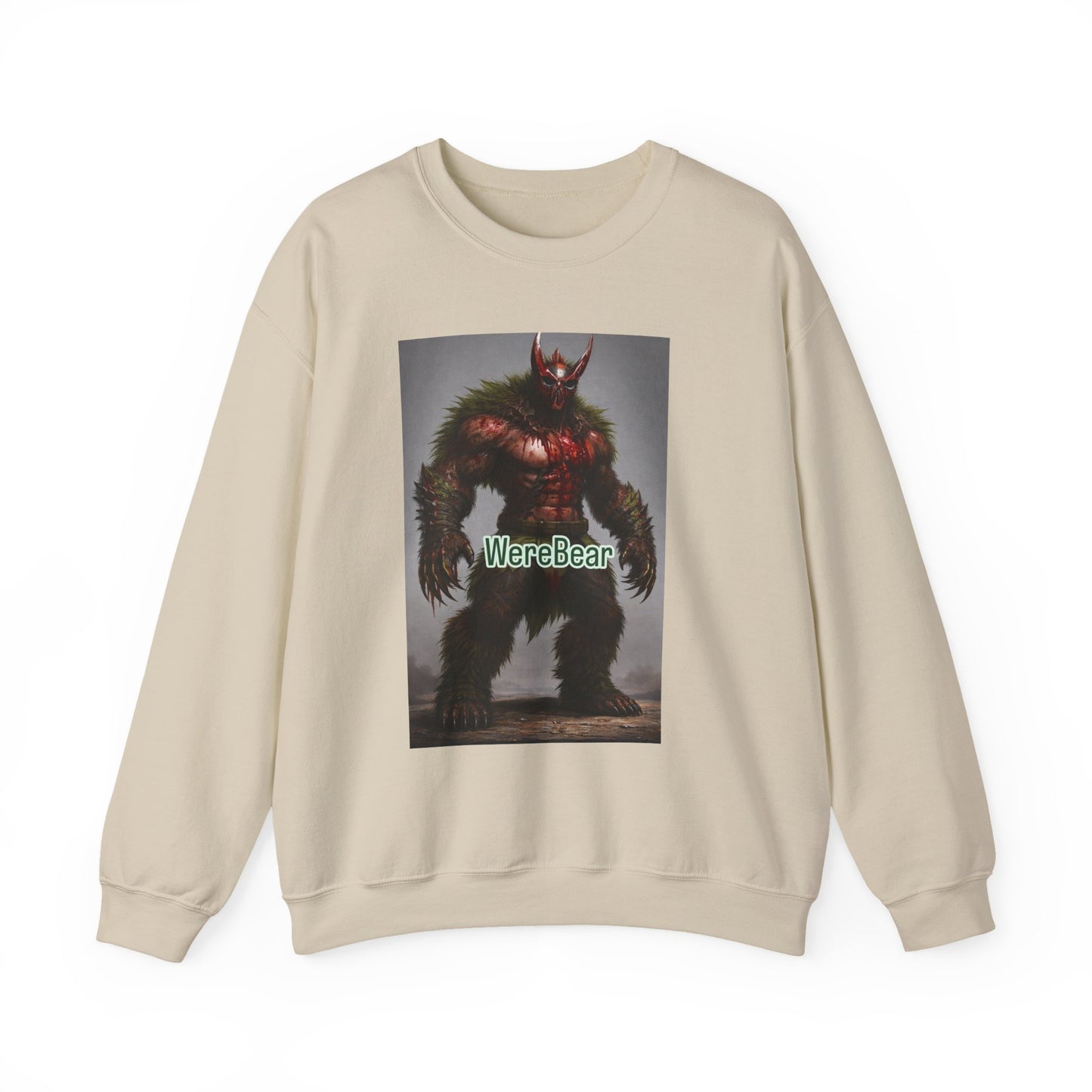 Werebear Graphic Sweatshirt — Monster Bear Illustration Crewneck