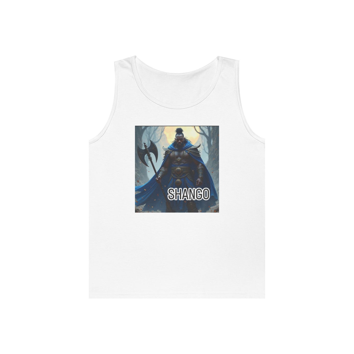 SHANGO Heavy Cotton Tank Top with Shango Design - Festival Wear, Summer Fashion, Comic-Con Gift, Vibrant Art, Casual Everyday