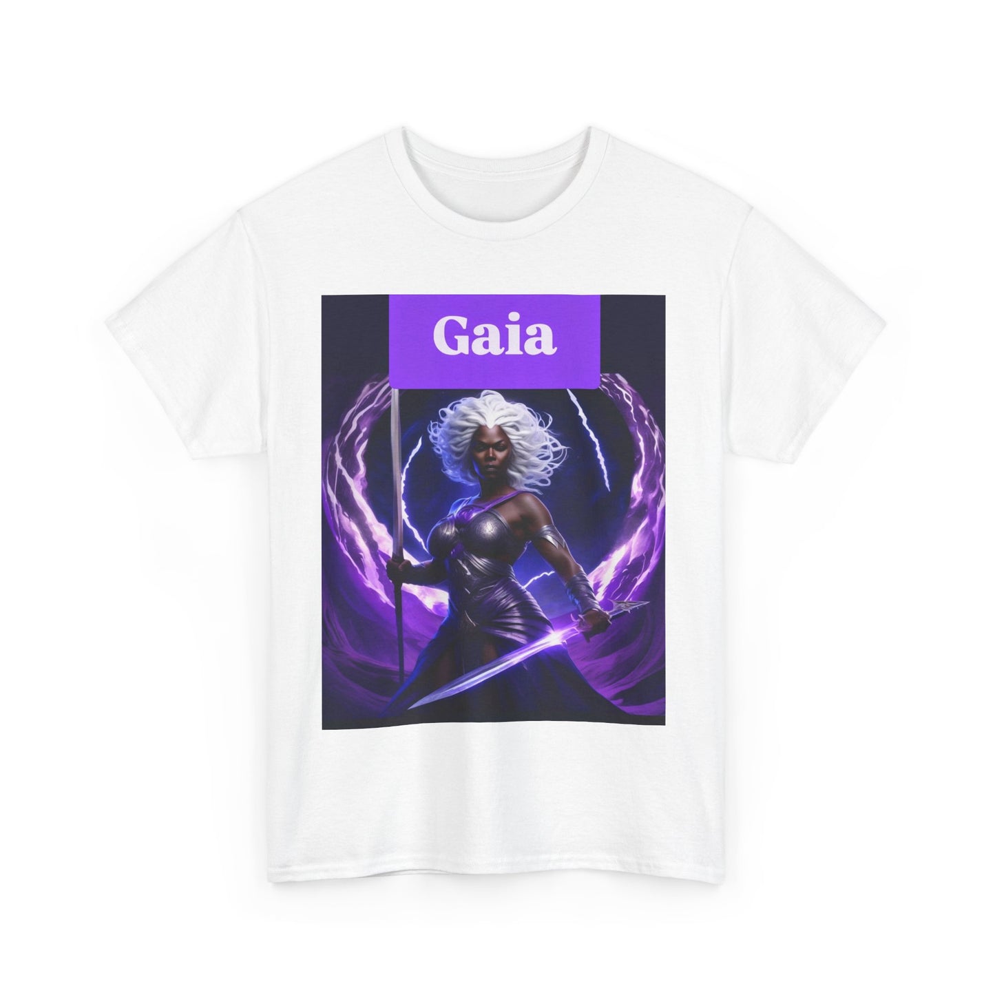 Gaia Goddess Unisex Heavy Cotton Tee - Bold Graphic Tee, Casual Wear, Eco-Friendly Fashion, Gift for Nature Lovers, Monochrome T-Shirt