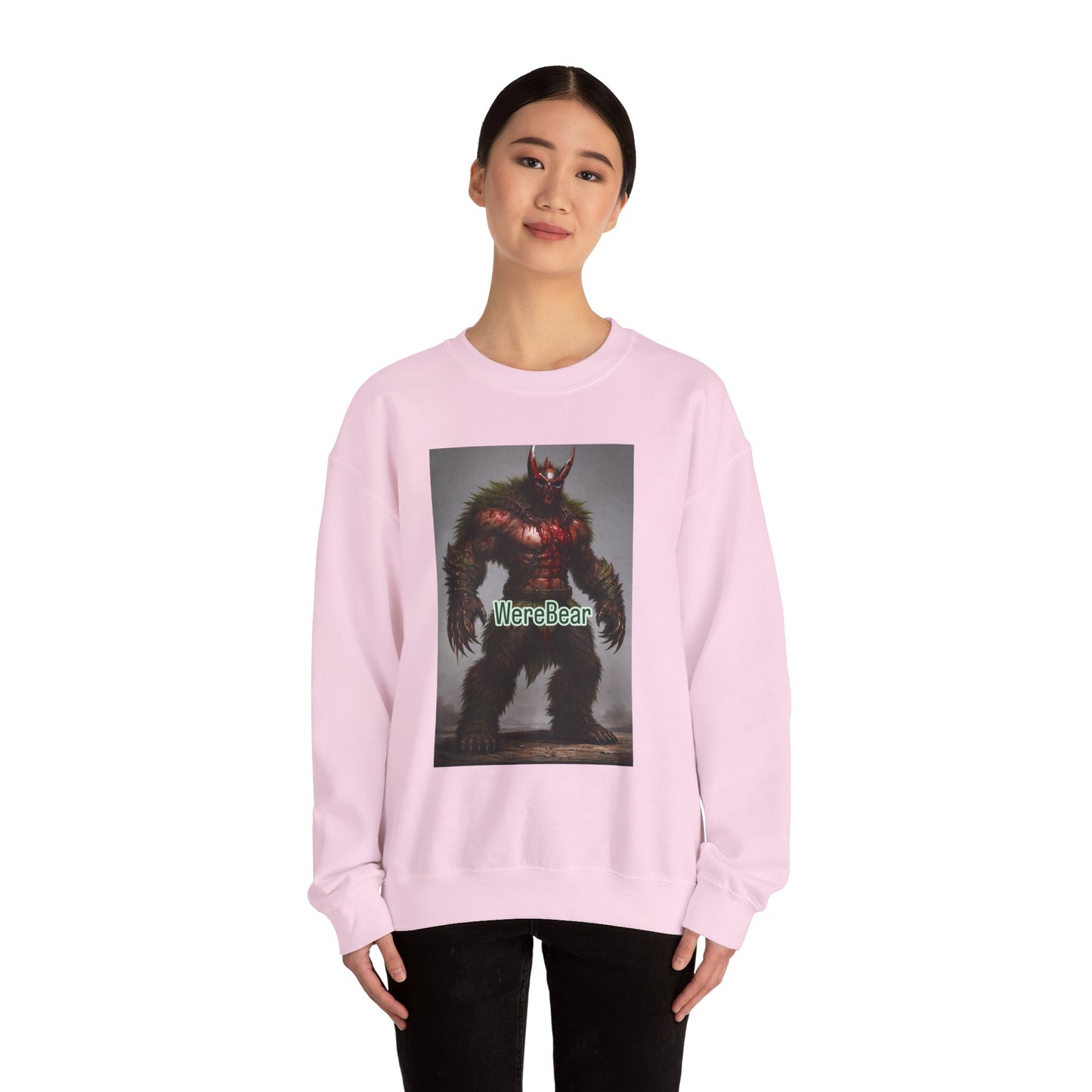 Werebear Graphic Sweatshirt — Monster Bear Illustration Crewneck
