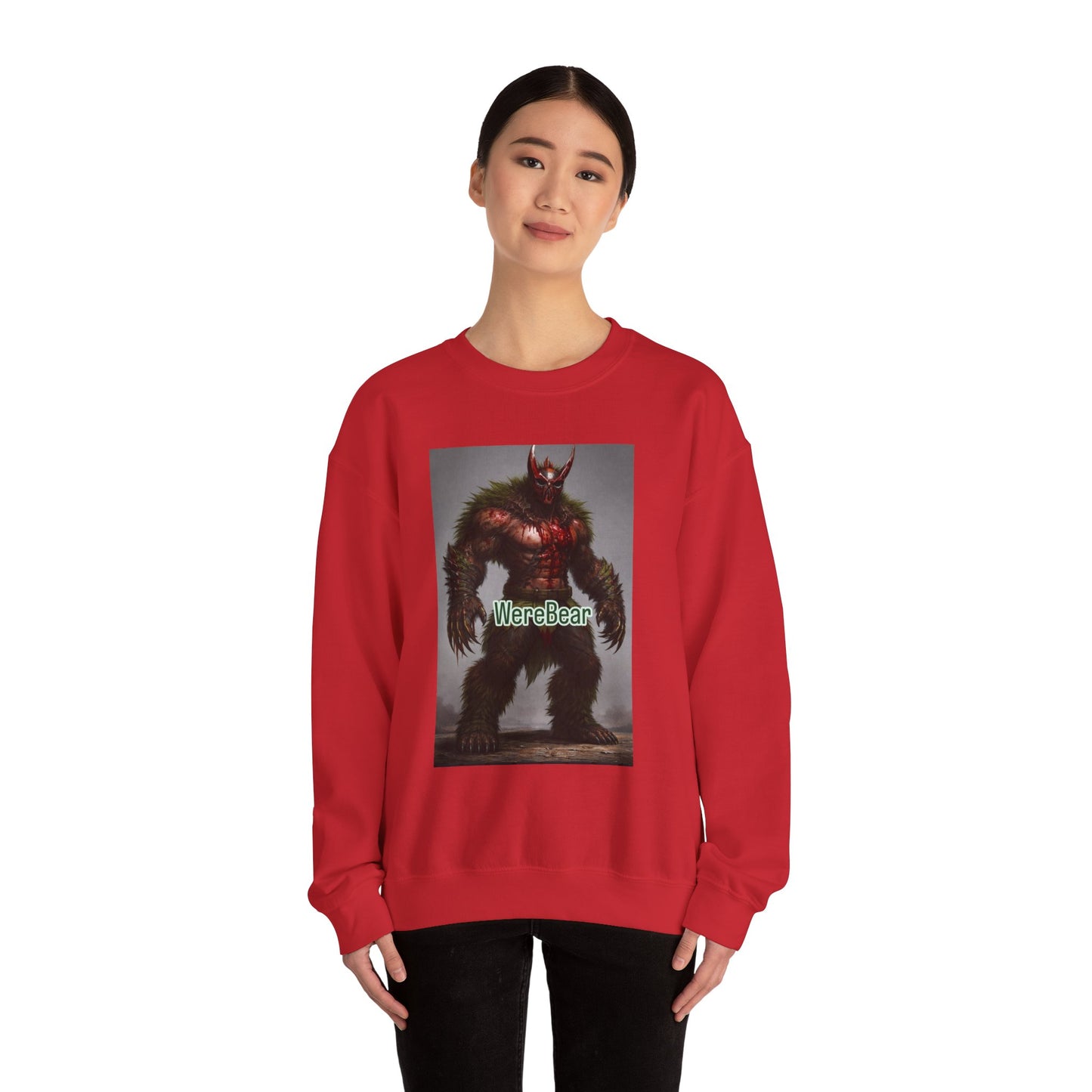 Werebear Graphic Sweatshirt — Monster Bear Illustration Crewneck