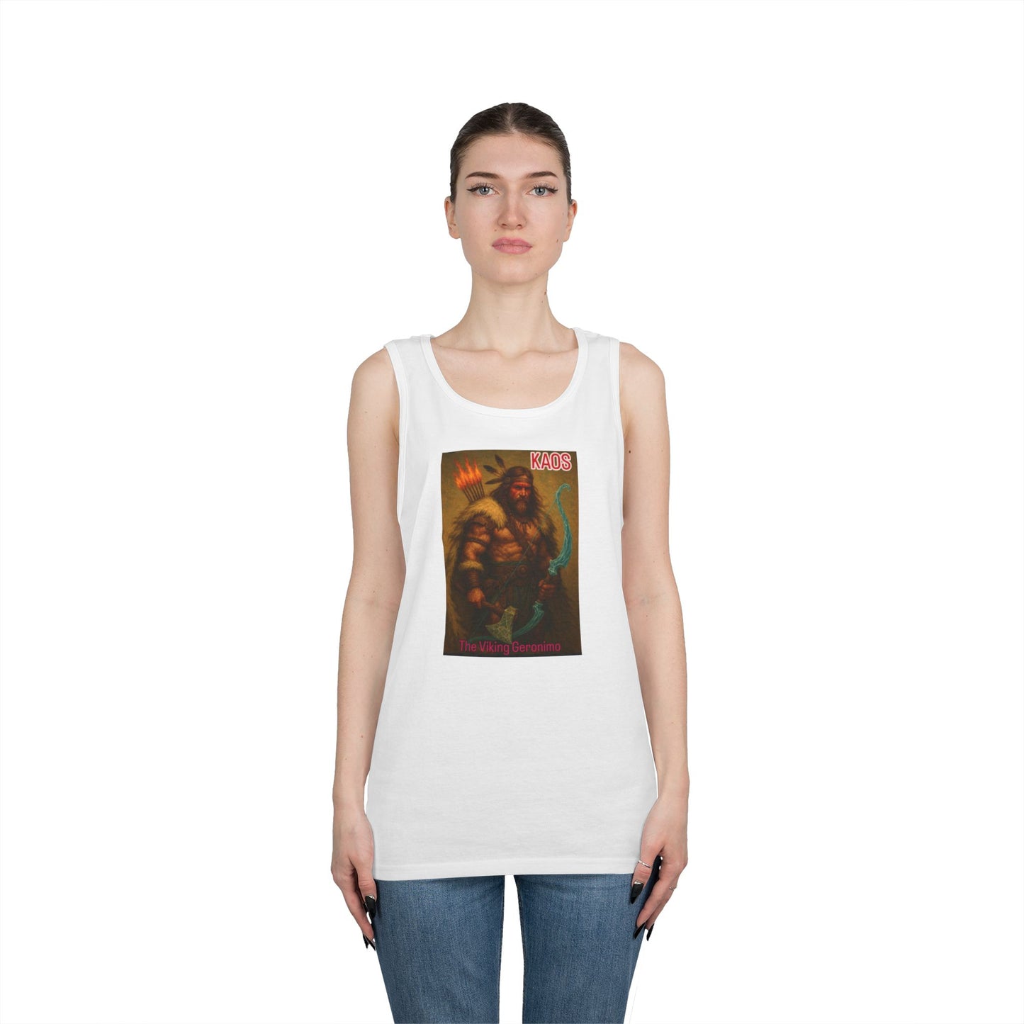 Warrior Muse Tank Top | Unisex Heavy Cotton Summer Wear, Graphic Tee for Festivals, Casual Outfits, Gifts for Him/Her